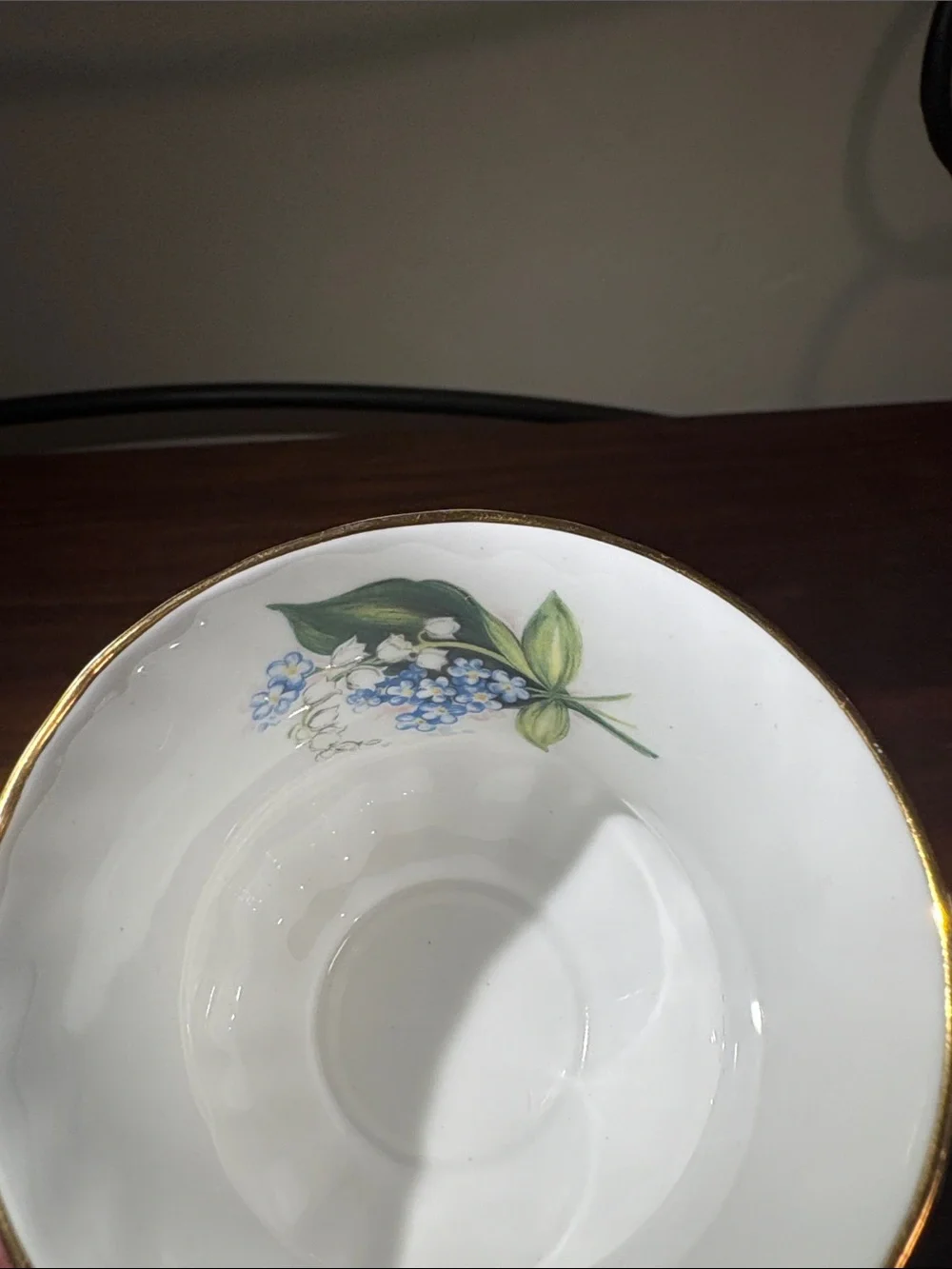 Rosina teacup and saucer fine bone china made in England gold rims